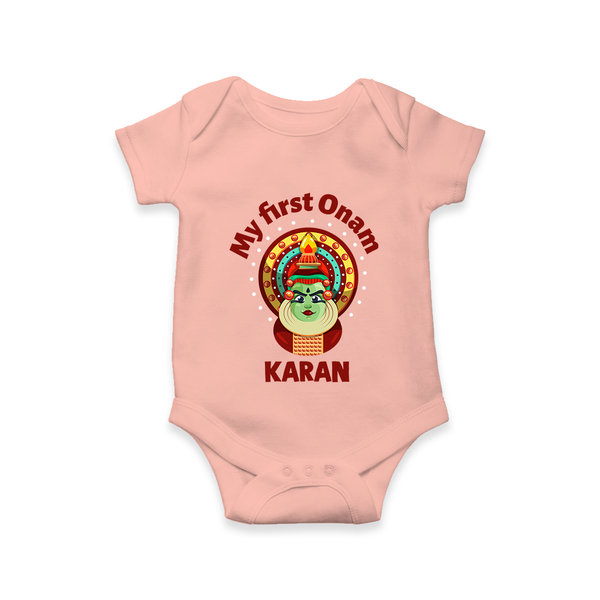 My First Onam Kathakali Classic Romper - PEACH - New Born (Chest 14")