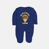 My First Onam Kathakali Classic Full Body Suit - NAVY BLUE - New Born (Chest 7.5")