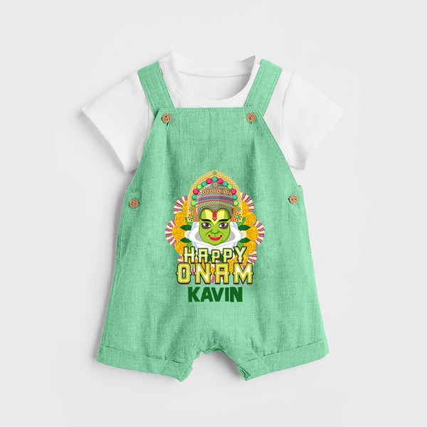 Kathakali Floral Charm Dungaree - GREEN - 0 - 5 Months Old (Chest 18")