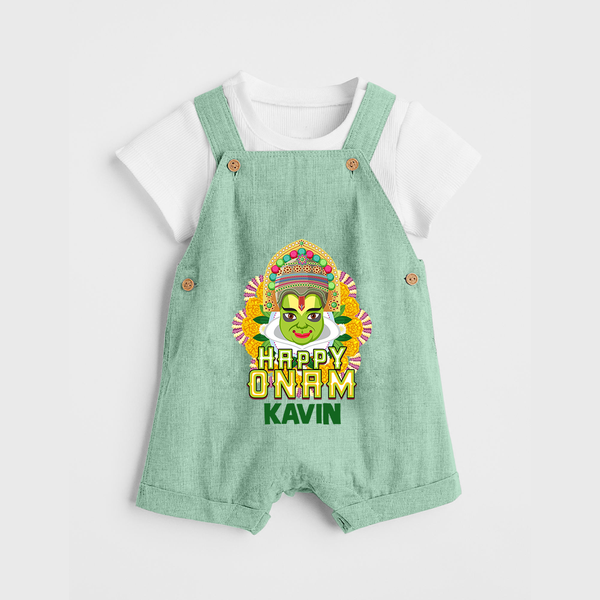 Kathakali Floral Charm Dungaree - MINT GREEN - 0 - 5 Months Old (Chest 18")