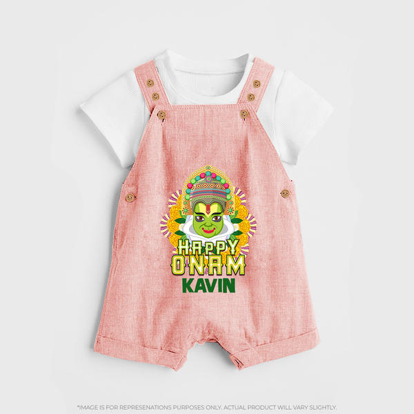 Kathakali Floral Charm Dungaree - PEACH - 0 - 5 Months Old (Chest 18")