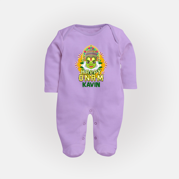 Kathakali Floral Charm Full Body Suit - LILAC - New Born (Chest 7.5")