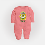 Kathakali Floral Charm Full Body Suit - PEACH - New Born (Chest 7.5")