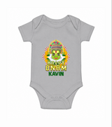 Kathakali Floral Charm Romper - GREY - New Born (Chest 14")