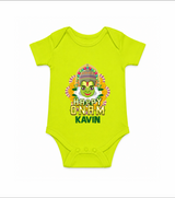 Kathakali Floral Charm Romper - LIME GREEN - New Born (Chest 14")