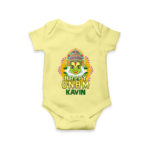 Kathakali Floral Charm Romper - PASTEL YELLOW - New Born (Chest 14")