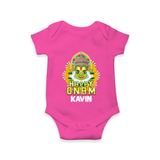 Kathakali Floral Charm Romper - HOT PINK - New Born (Chest 14")