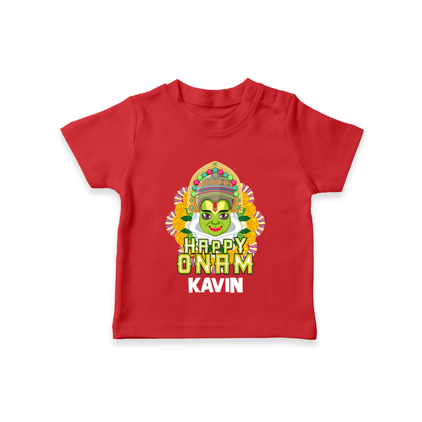 Kathakali Floral Charm T Shirt - RED - 0-5 Months Old (Chest 17")