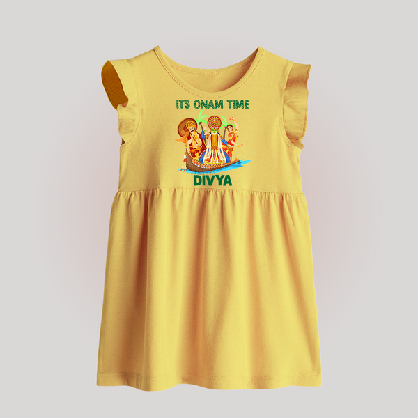 Vallam Kali Festival Baby Frock - PASTEL YELLOW - 0 - 3 Months Old (Chest 17")