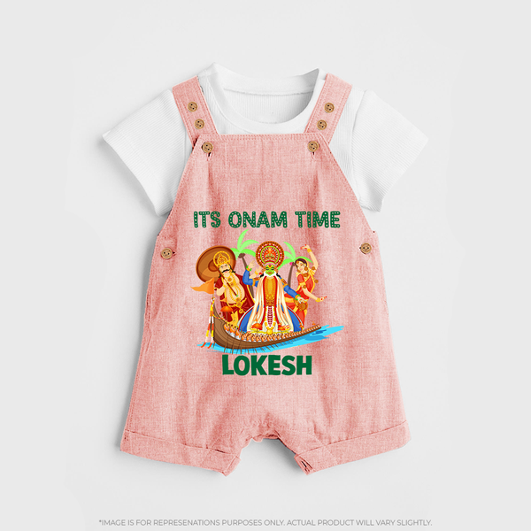 Vallam Kali Festival Dungaree - PEACH - 0 - 5 Months Old (Chest 18")