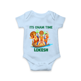 Vallam Kali Festival Romper - BABY BLUE - New Born (Chest 14")