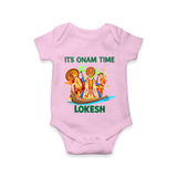 Vallam Kali Festival Romper - BABY PINK - New Born (Chest 14")