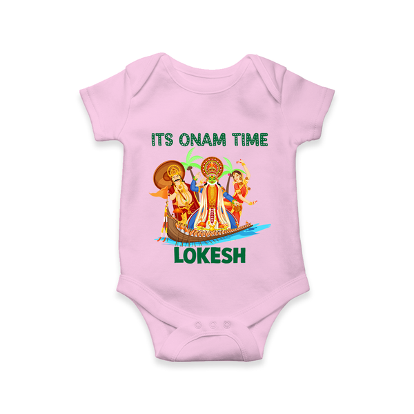 Vallam Kali Festival Romper - BABY PINK - New Born (Chest 14")