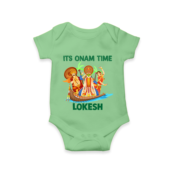 Vallam Kali Festival Romper - GREEN - New Born (Chest 14")