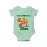 Vallam Kali Festival Romper - MINT GREEN - New Born (Chest 14")
