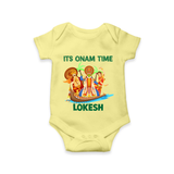 Vallam Kali Festival Romper - PASTEL YELLOW - New Born (Chest 14")