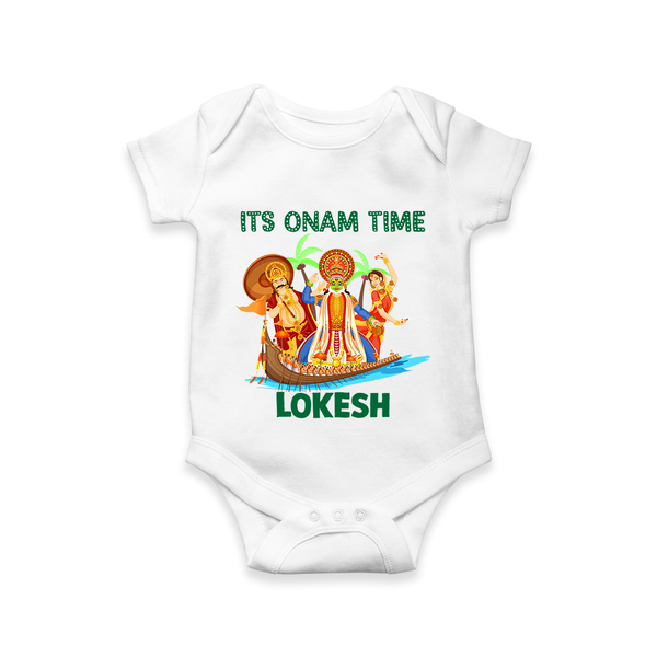 Vallam Kali Festival Romper - WHITE - New Born (Chest 14")