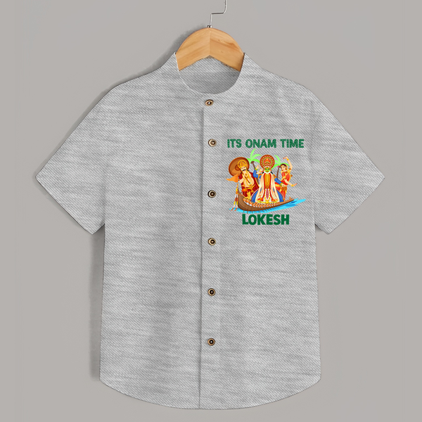 Vallam Kali Festival Shirt - GREY - 0 - 6 Months Old (Chest 23")