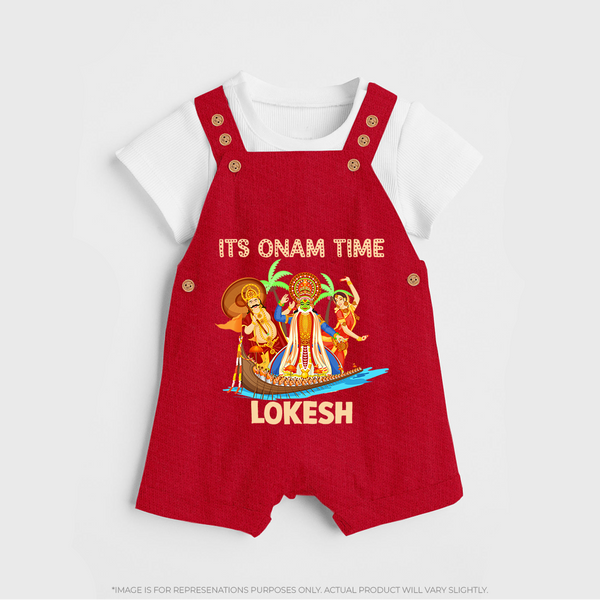 Vallam Kali Festival Dungaree - RED - 0 - 5 Months Old (Chest 18")