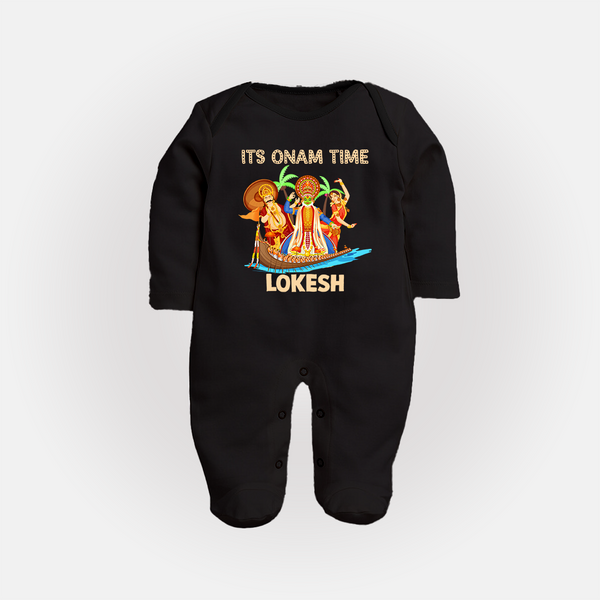 Vallam Kali Festival Full Body Suit - BLACK - New Born (Chest 7.5")