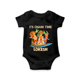 Vallam Kali Festival Romper - BLACK - New Born (Chest 14")