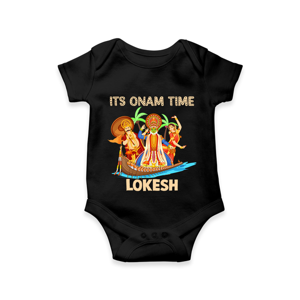 Vallam Kali Festival Romper - BLACK - New Born (Chest 14")