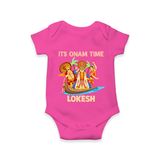 Vallam Kali Festival Romper - HOT PINK - New Born (Chest 14")