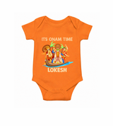 Vallam Kali Festival Romper - ORANGE - New Born (Chest 14")
