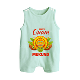 Kathakali Crown Button Romper - MINT GREEN - New Born (Chest 18")