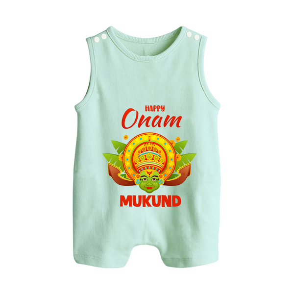 Kathakali Crown Button Romper - MINT GREEN - New Born (Chest 18")