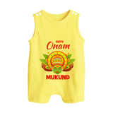 Kathakali Crown Button Romper - PASTEL YELLOW - New Born (Chest 18")