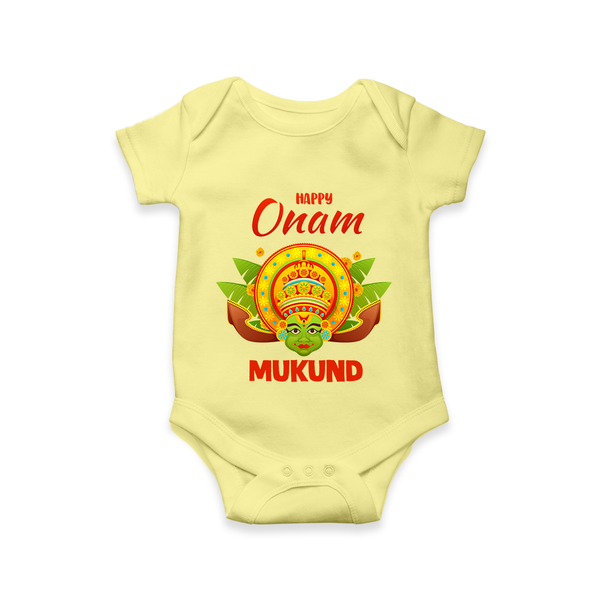 Kathakali Crown Romper - PASTEL YELLOW - New Born (Chest 14")