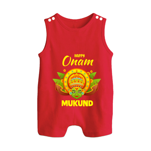 Kathakali Crown Button Romper - RED - New Born (Chest 18")