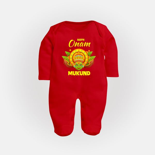 Kathakali Crown Full Body Suit - RED - New Born (Chest 7.5")