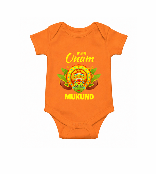 Kathakali Crown Romper - ORANGE - New Born (Chest 14")