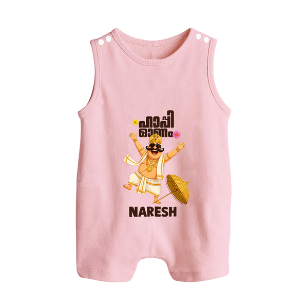 Mahabali Festive Wishes Button Romper - BABY PINK - New Born (Chest 18")