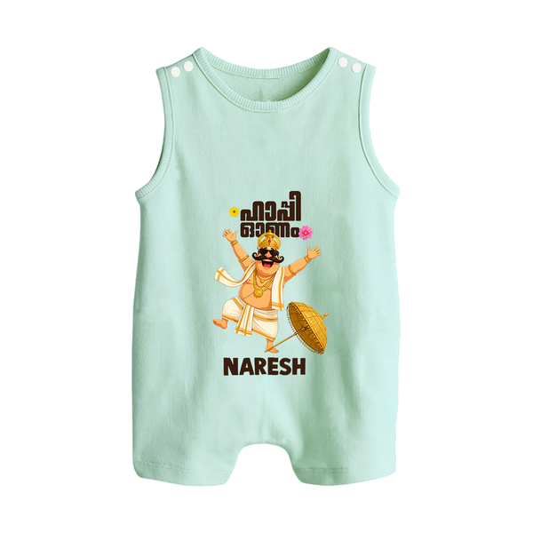 Mahabali Festive Wishes Button Romper - MINT GREEN - New Born (Chest 18")
