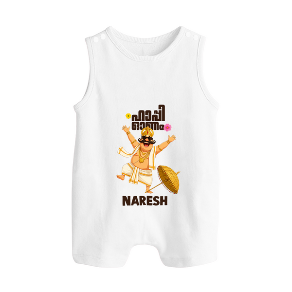 Mahabali Festive Wishes Button Romper - WHITE - New Born (Chest 18")