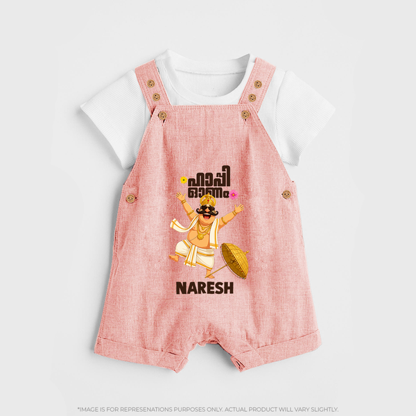 Mahabali Festive Wishes Dungaree - PEACH - 0 - 5 Months Old (Chest 18")