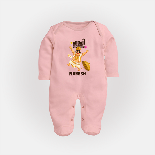 Mahabali Festive Wishes Full Body Suit - BABY PINK - New Born (Chest 7.5")