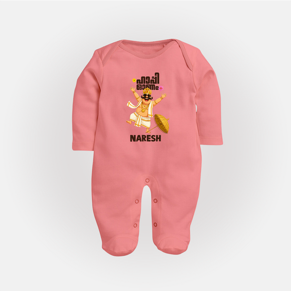 Mahabali Festive Wishes Full Body Suit - PEACH - New Born (Chest 7.5")