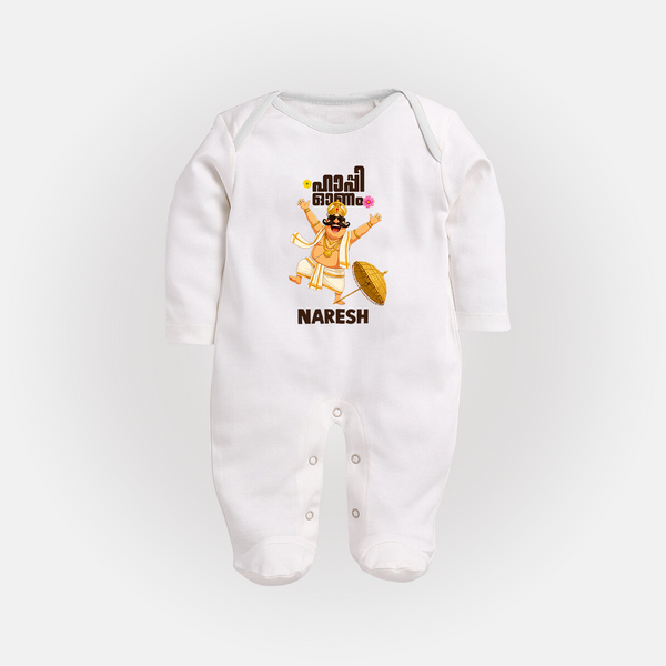 Mahabali Festive Wishes Full Body Suit - WHITE - New Born (Chest 7.5")