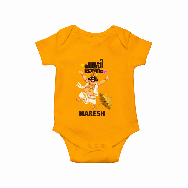 Mahabali Festive Wishes Romper - CHROME YELLOW - New Born (Chest 14")