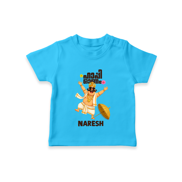 Mahabali Festive Wishes T Shirt - SKY BLUE - 0-5 Months Old (Chest 17")