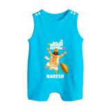 Mahabali Festive Wishes Button Romper - SKY BLUE - New Born (Chest 18")