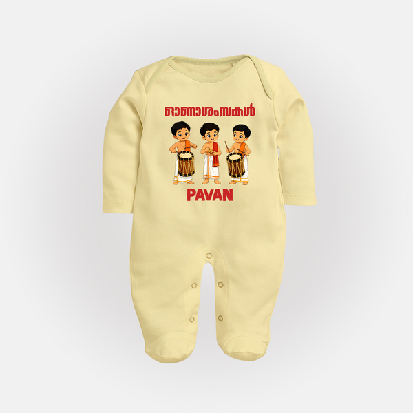Chenda Melam Kids Full Body Suit - PASTEL YELLOW - New Born (Chest 7.5")