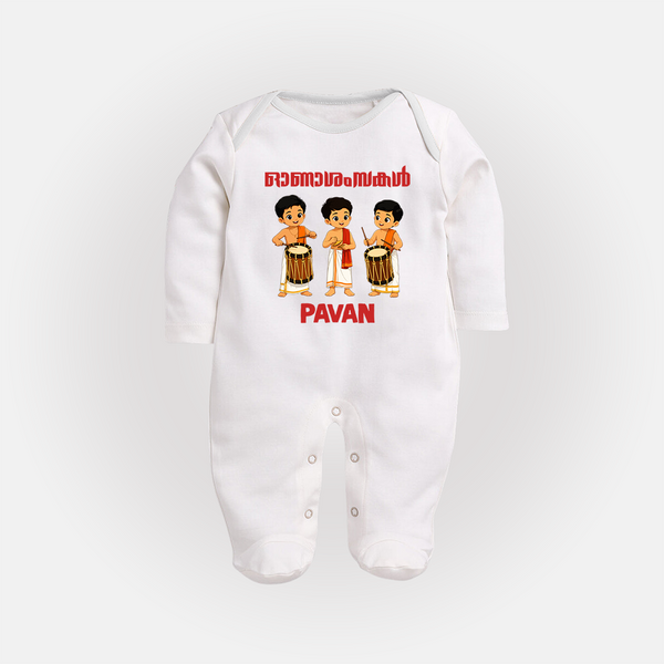 Chenda Melam Kids Full Body Suit - WHITE - New Born (Chest 7.5")