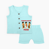 Chenda Melam Kids Jabla Set - BABY BLUE - 0 - 3 Months Old (Chest 9.8")