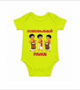 Chenda Melam Kids Romper - LIME GREEN - New Born (Chest 14")