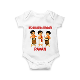Chenda Melam Kids Romper - WHITE - New Born (Chest 14")